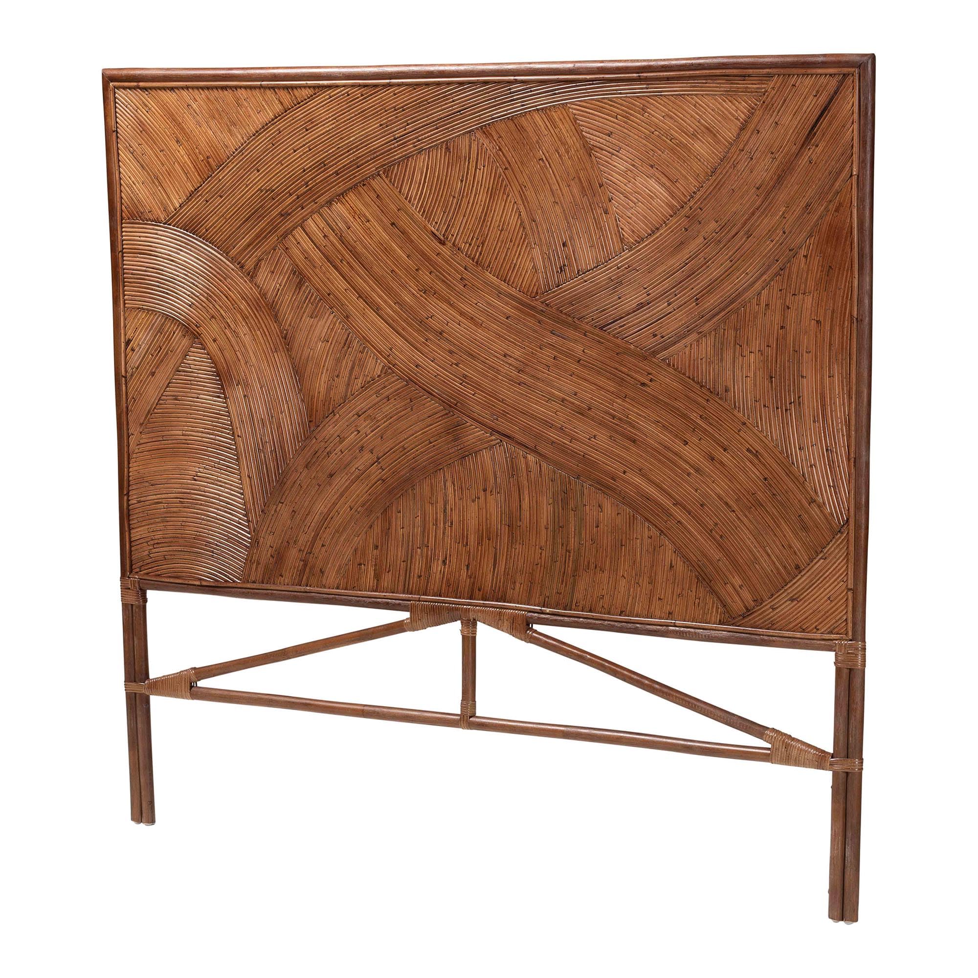 Photo 1 of ****MISSING HARDWARE***
bali & pari Elettra Natural Rattan Standalone Headboard, Queen, Dark Brown