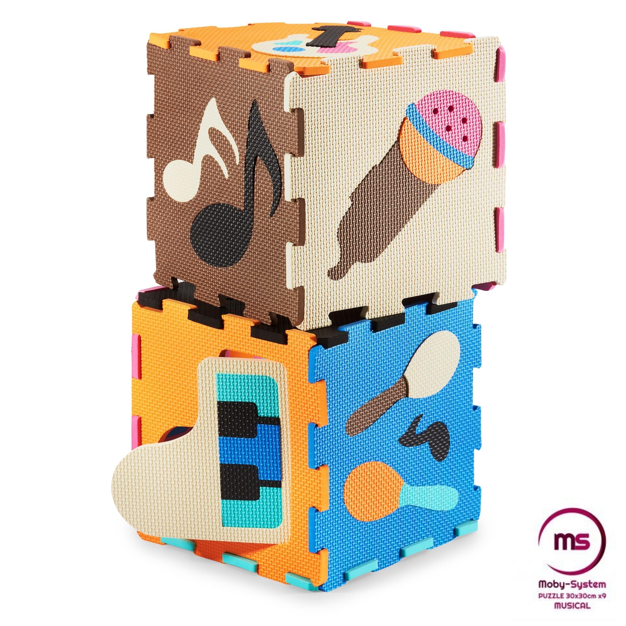 Moby-System Alfombra con rompecabezas para bebés, 90 cm x 90 cm x 1 cm, alfombra de juego, inodora, grande, para niños y niñas, sin sustancias nocivas