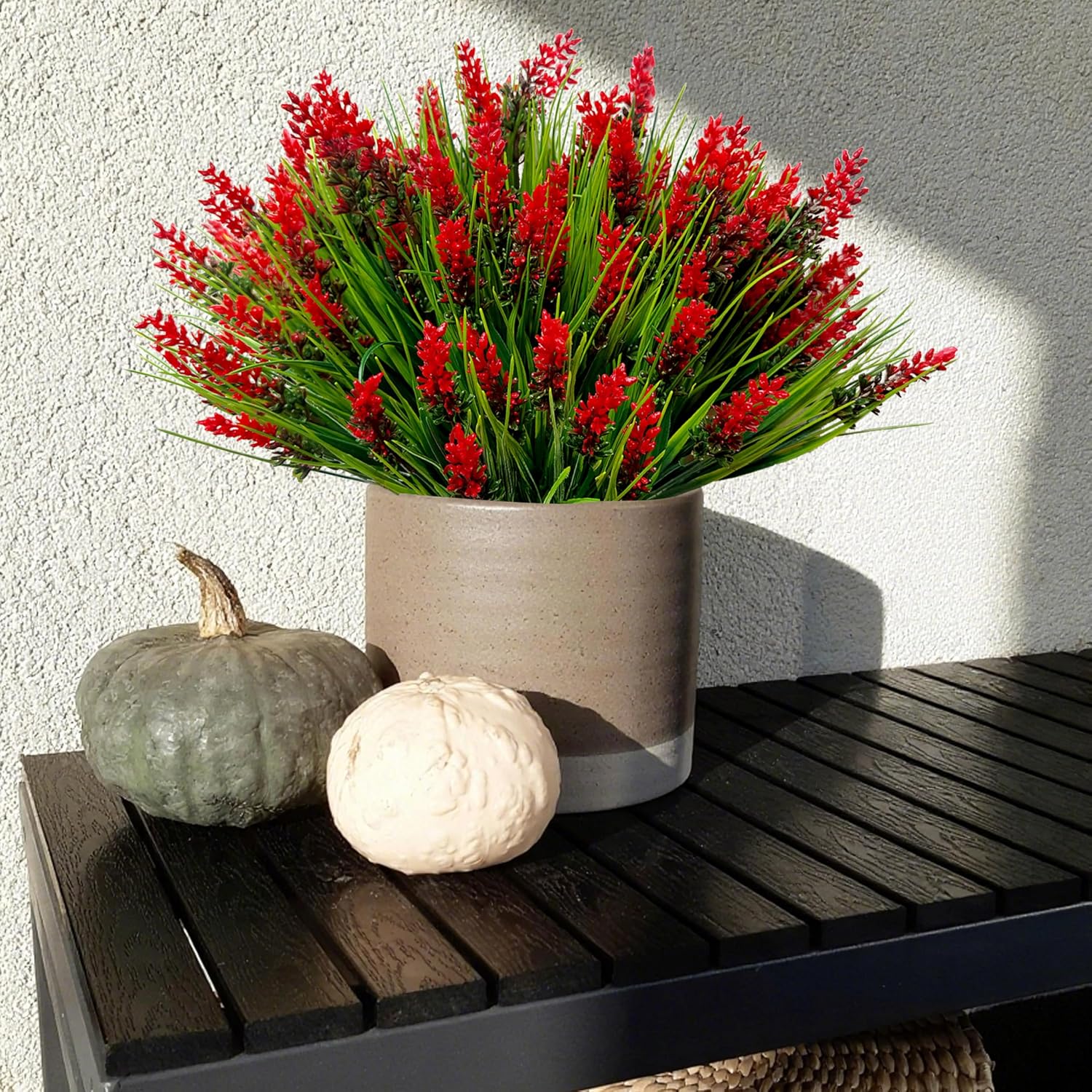 Artificial Plants Outdoor Fake Monkey Grass 12 Bundles Fake Outdoor Flowers image 5