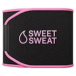 Sports Research Sweet Sweat Waist Trimmer (Core Series) - Premium Sweat Enhancing Fitness Band for Women & Men - Adjustable Fit  Latex-Free Neoprene - Pink Logo, Large