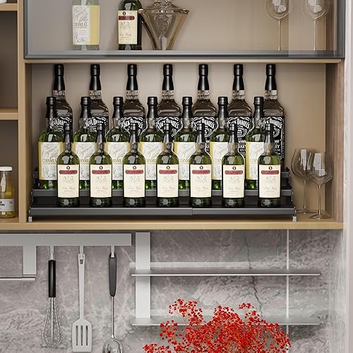 Miniatura 3 de Organizador de almacenamiento expandible para especias con estante de 3 niveles para armario, organización de estantes de condimentos. Ideal para