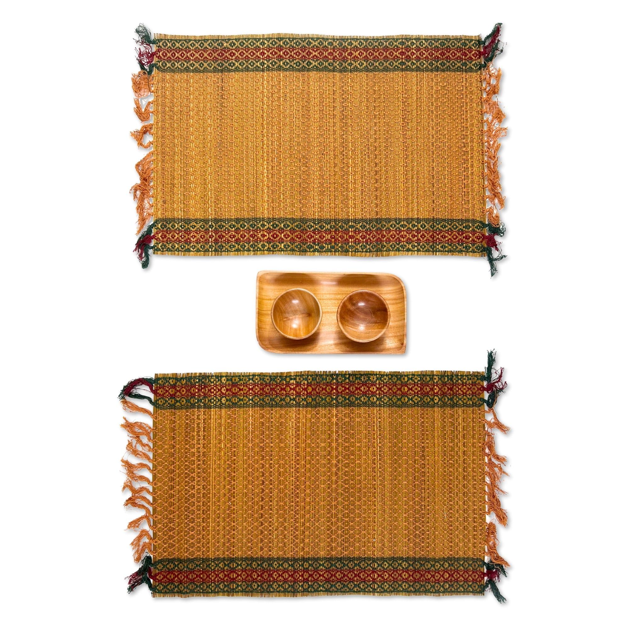 Peepul Tree Grass Handcrafted Heat Resistant Dinner Placemats for Dining Table | Handmade Dining Table Mats | Handwoven Tableware from Natural Grass, Eco Friendly, Rectangle (2 PLACEMATS, Rust) (B0CX4KPSSC) Amazon Price History, Amazon Price Tracker