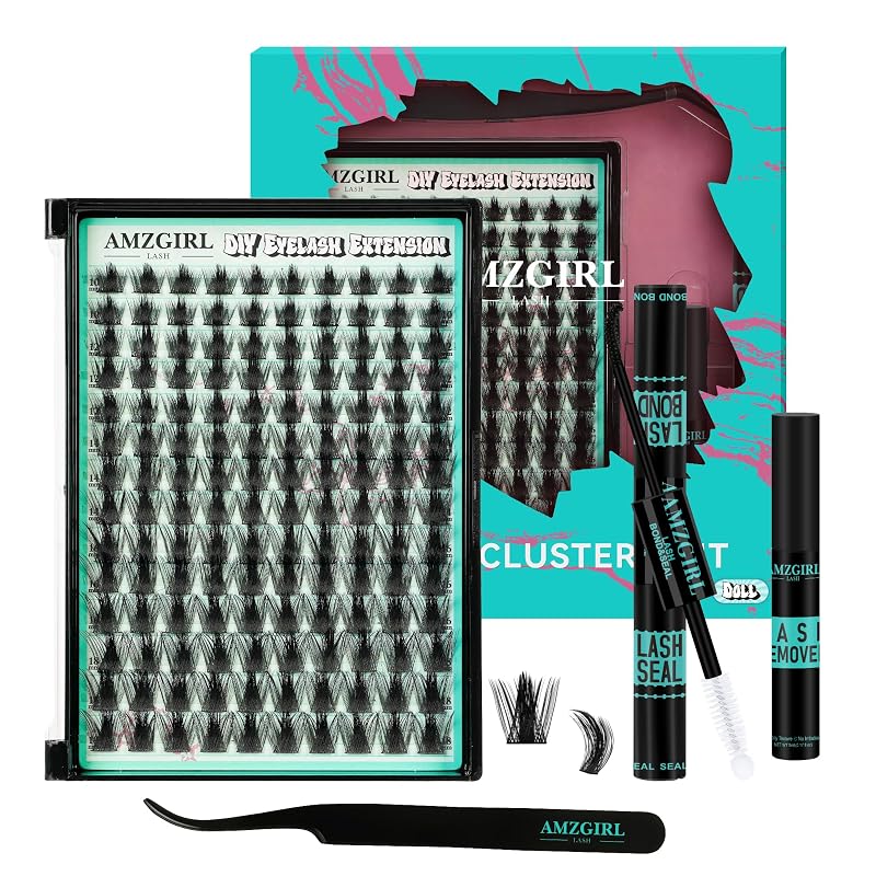 Kit de tufos de cílios AMZGIRL LASH Manga com pontas, efeito olhos de boneca, com acessórios
