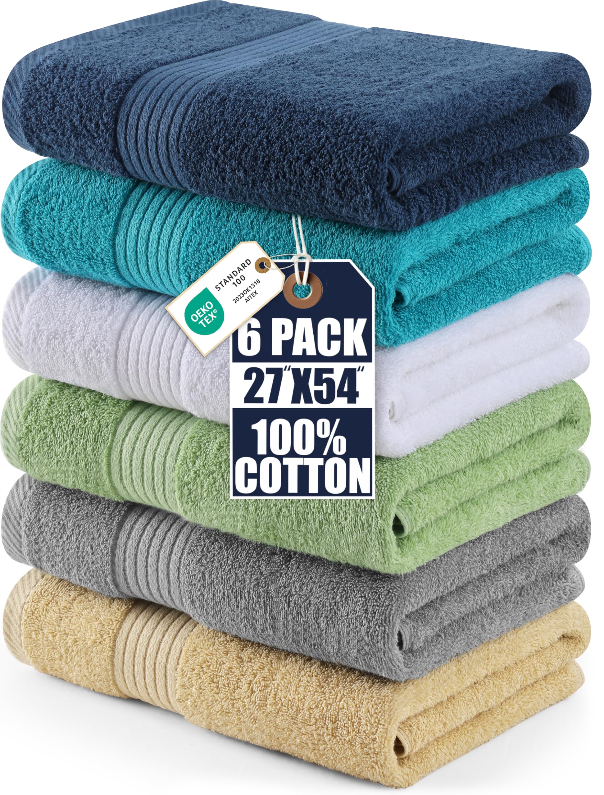 Utopia Towels 6-Pack Bath Towels Set