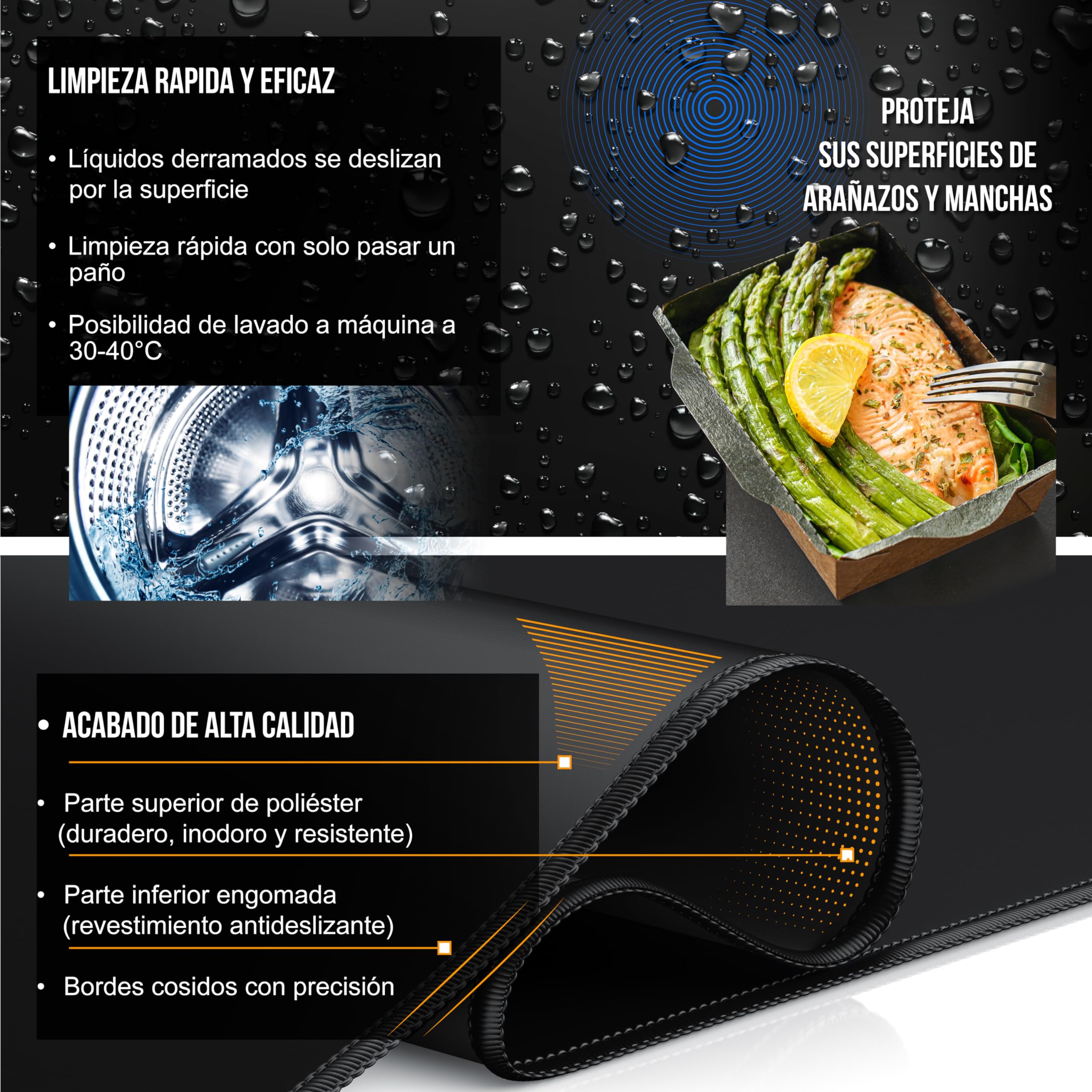 TITANWOLF - Alfombrilla de Ratón de Gran Tamaño 1200x600mm, Mouse Pad Gaming XXXL, Precisión y Velocidad en Juegos, Antideslizante, Superficie de Tejido, para Ratón y Teclado