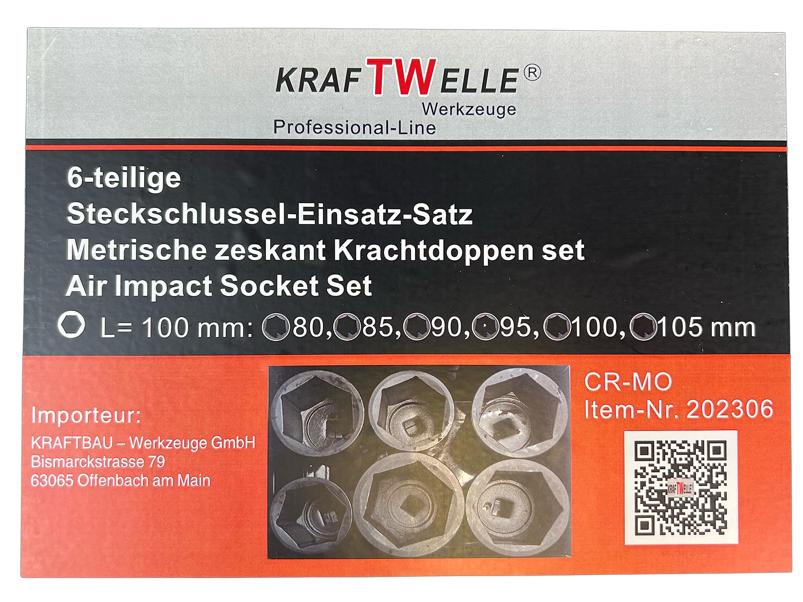 Kraftwelle Camion 1" Kit d'engins de chantier 80 mm à 105 mm extra large et résistant en acier CR-MO 1"