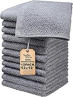 Vista 17 de Toallas de baño básicas medianas de 24 x 48 pulgadas, paquete de 6, color gris, suaves y absorbentes, toallas de algodón multiusos para baño, spa