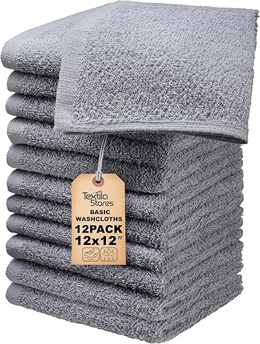 Miniatura 17 de Toallas de baño básicas medianas de 24 x 48 pulgadas, paquete de 6, color gris, suaves y absorbentes, toallas de algodón multiusos para baño, spa