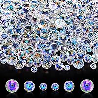 Vista 6 de 600 cuentas facetadas de cristal, cuentas de piedras preciosas, sueltas para hacer manualidades de joyería de 0.315, 0.236, 0.157 pulgadas