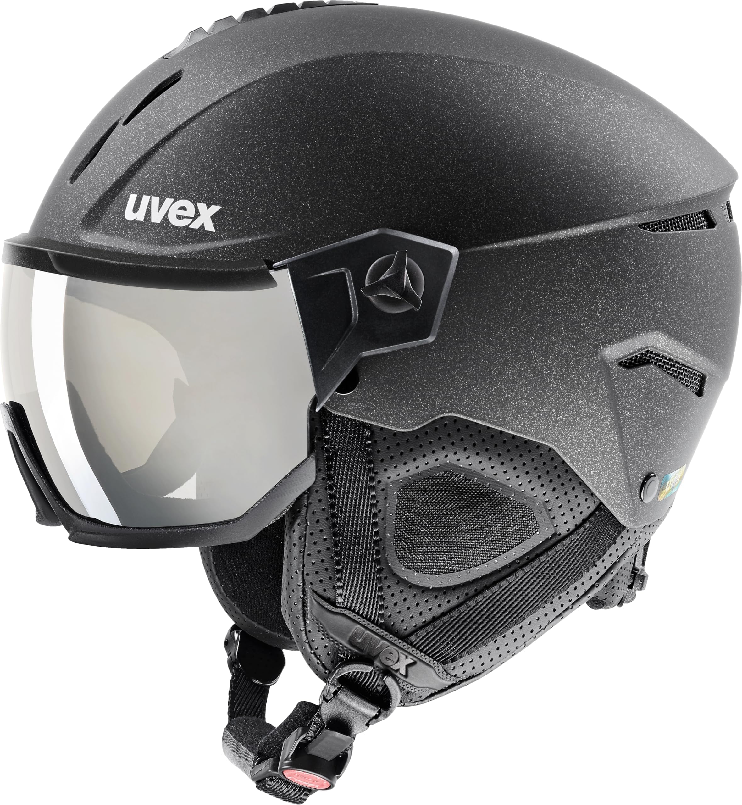 uvex Instinct Visor - Adjustable ski & Snowboard Helmet with Integrated Visor for Women & Men - Black Matte - Small