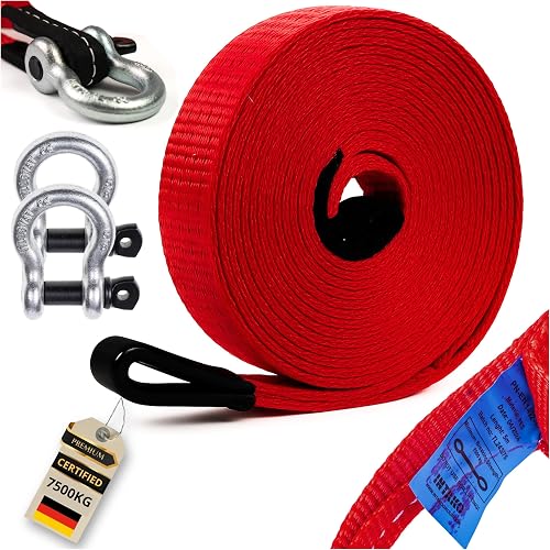 INTAKO Abschleppseil PKW 5 m (7500 kg, geprüft PN-EN 1492-1)