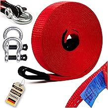 INTAKO 5M (7.5 Tonnes) Tow Strap with Shackles - EN 1492-1 Standard - Car Tow Rope - Heavy Duty Pull Up Strap