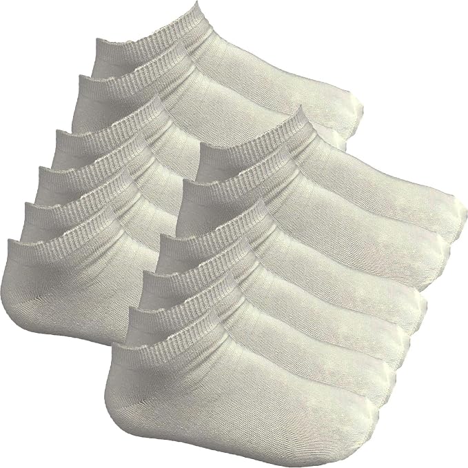 InsightClothing Mens Ladies Plain WHITE Trainer Socks Cotton Size 47