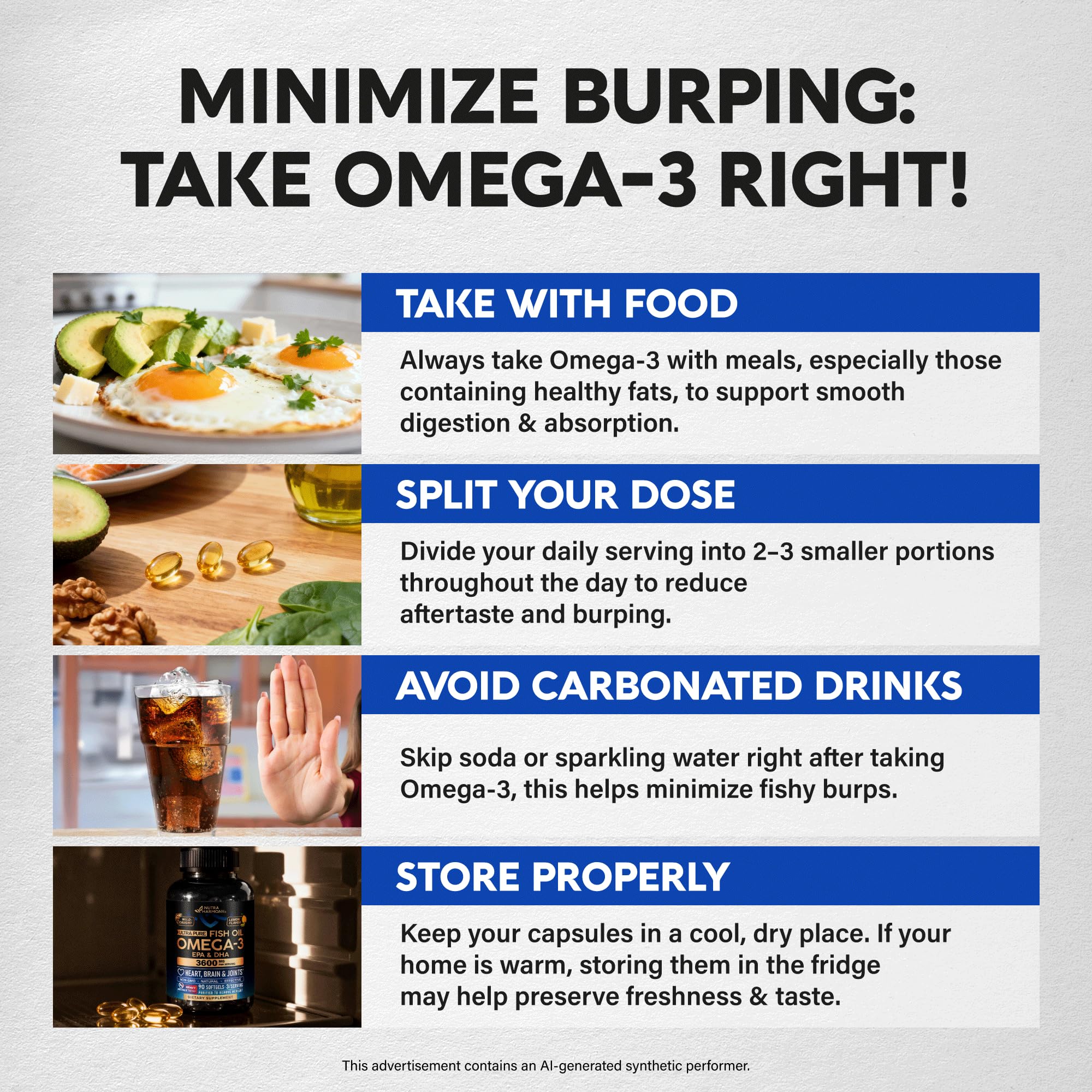 Omega 3 Fish Oil 3600 mg - Omega 3 Supplement for Women & Men - 90 Softgels — Amazon image 6