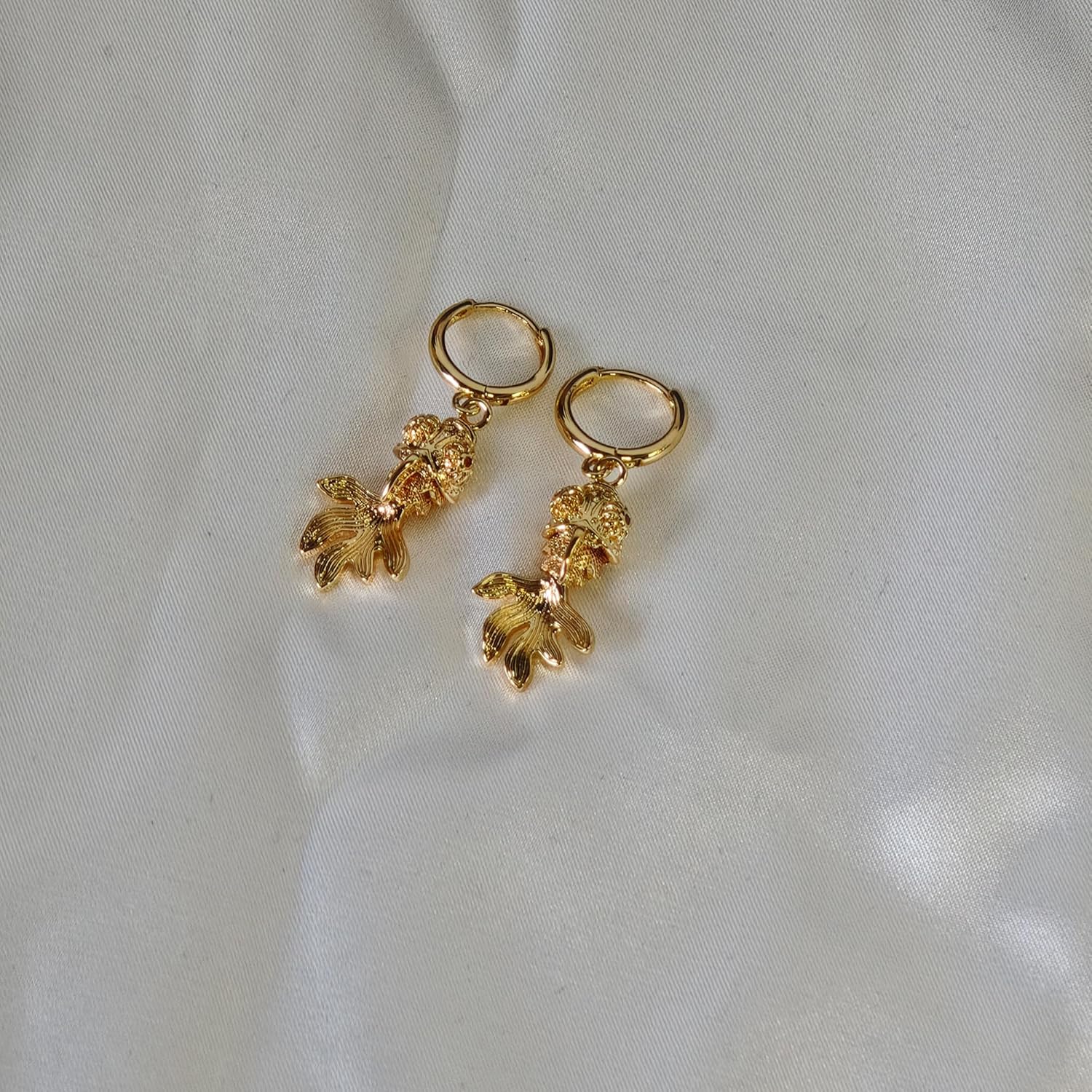 Gold Fish Hoop Earrings for Women Trendy Summer Beach Earrings Ocean Vacation Jewelry - Image 5