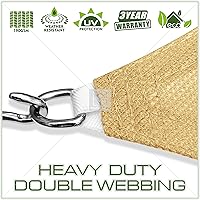 Vista 3 de Colourtree CTAR1016 - Toldo rectangular de tela de 8 x 14 pies, color beige arena, permeable al agua y resistente a los rayos UV, resistente