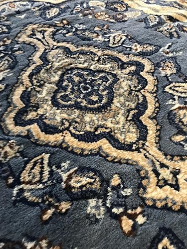 Miniatura 7 de Alfombra tradicional redonda oriental con diseño de Emiratos Persas azul 520 (7 pies 9 pulgadas x 7 pies 9 pulgadas)