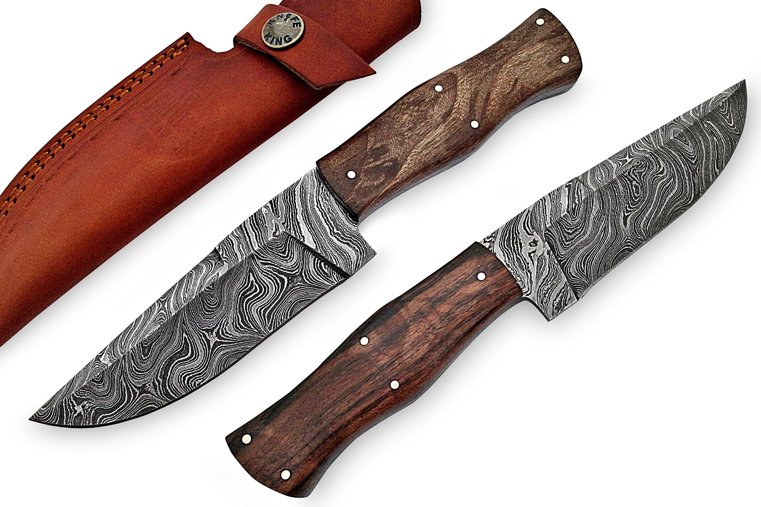 Premium "Custom Damascus Handmade Hunting Knife. with Leather Sheath