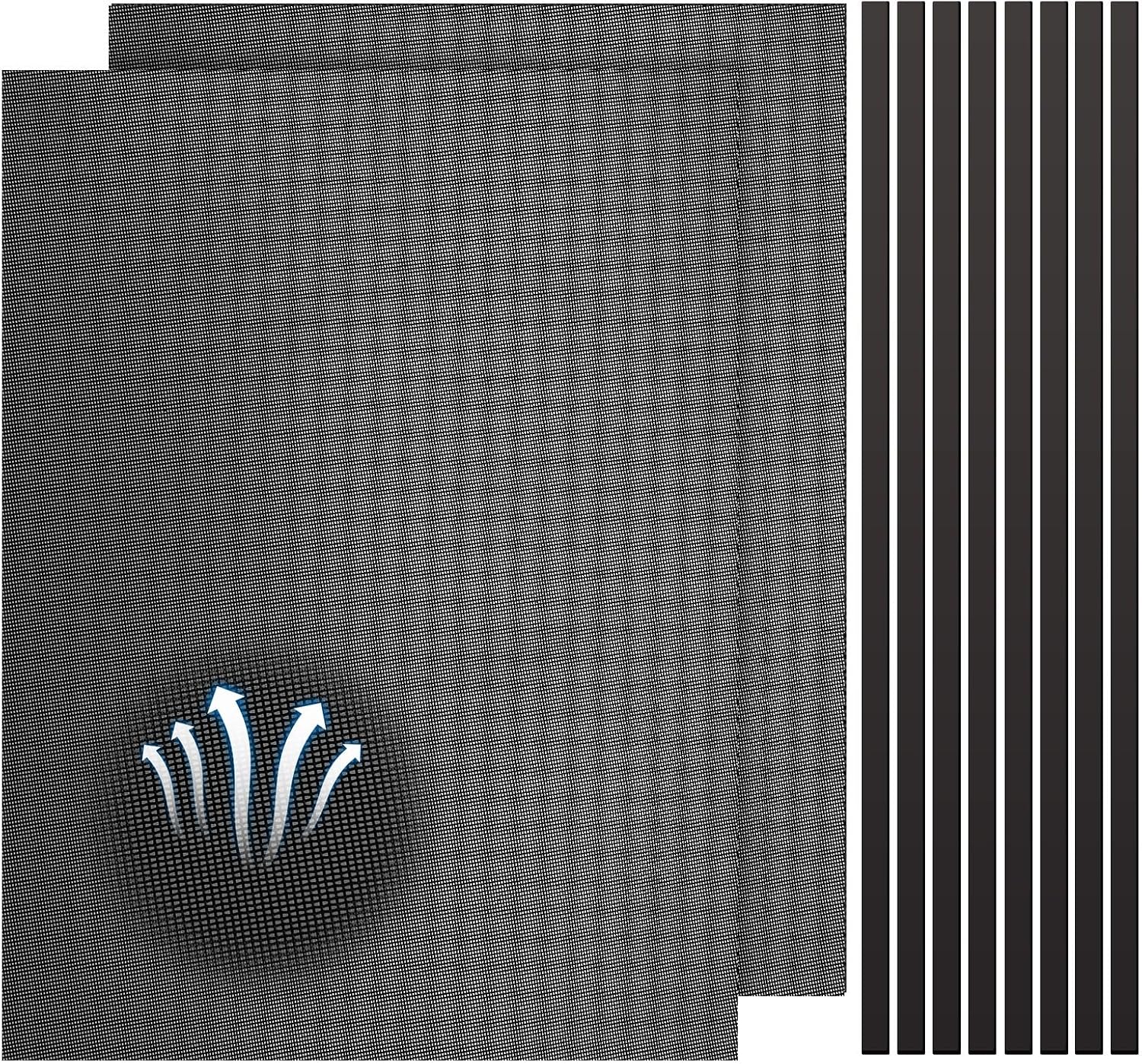 Woanger 2 Pcs 300×400mm DIY PC Case Dust Filter Nylon 80 Mesh PC Fan Mesh Filter Floor Vent Cover Dustproof Cover with Magnetic Strip for Computer Chassis Speaker and More(Black)