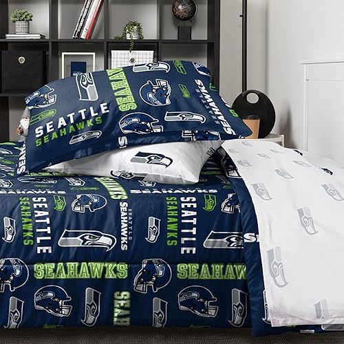 Miniatura 4 de FOCO NFL Team Logo Bed in a Bag Comforter Sheets Pillow Cases Bedding 5-Piece Set