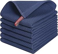 Vista 100 de Kitinjoy - Paños de cocina de 100 % algodón, tela de tejido gofrado, paño de limpieza ultrasuave, absorbente y de secado rápido.