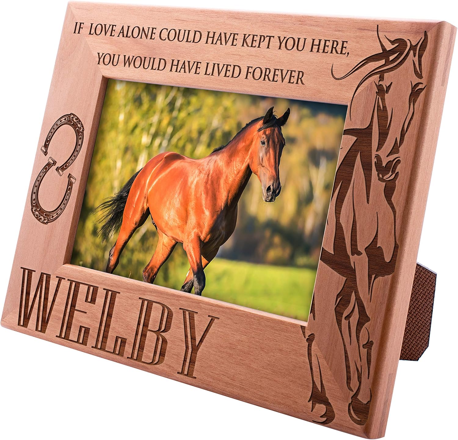 Lara Laser Works Personalized Picture Frame, 4x6 | If Love Could Have Saved You | Customized Memorial Pet Picture Frames, Custom Engraved with Name & Years - Cat, Dog, Horse Owner Gift