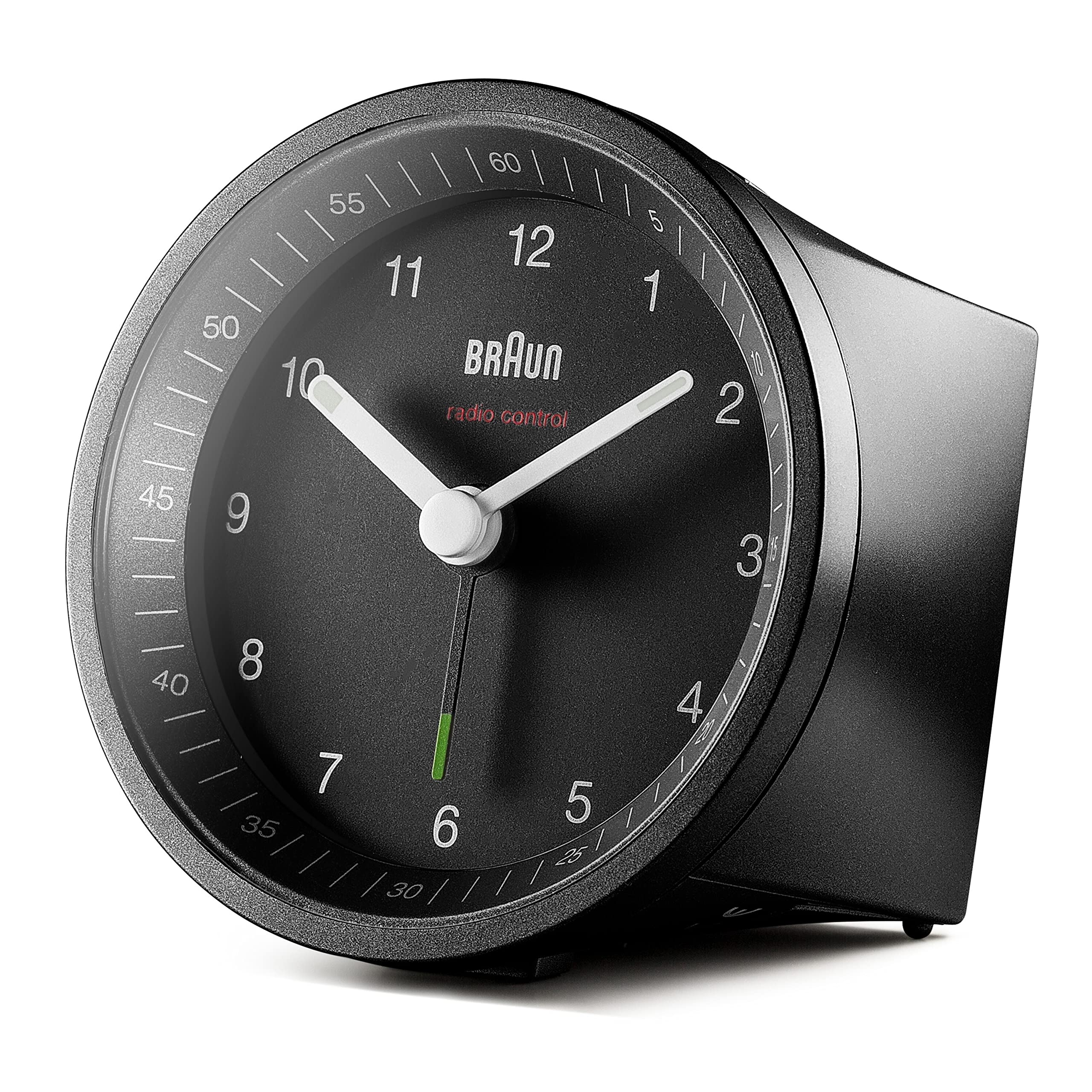 Braun Funkwecker in der Farbe schwarz mit Crescendo-Alarm, Schlummerfunktion und Beleuchtung, BC07B-DCF