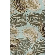 KAS Oriental Rugs Havana Collection Fern View Area Rug, 5 x 8, Aqua
