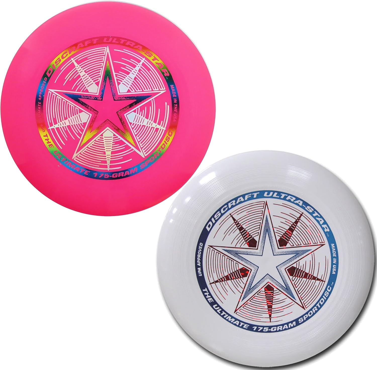 Discraft 175 Gram Ultra Star Sport Disc - 2 Pack (White & Pink)