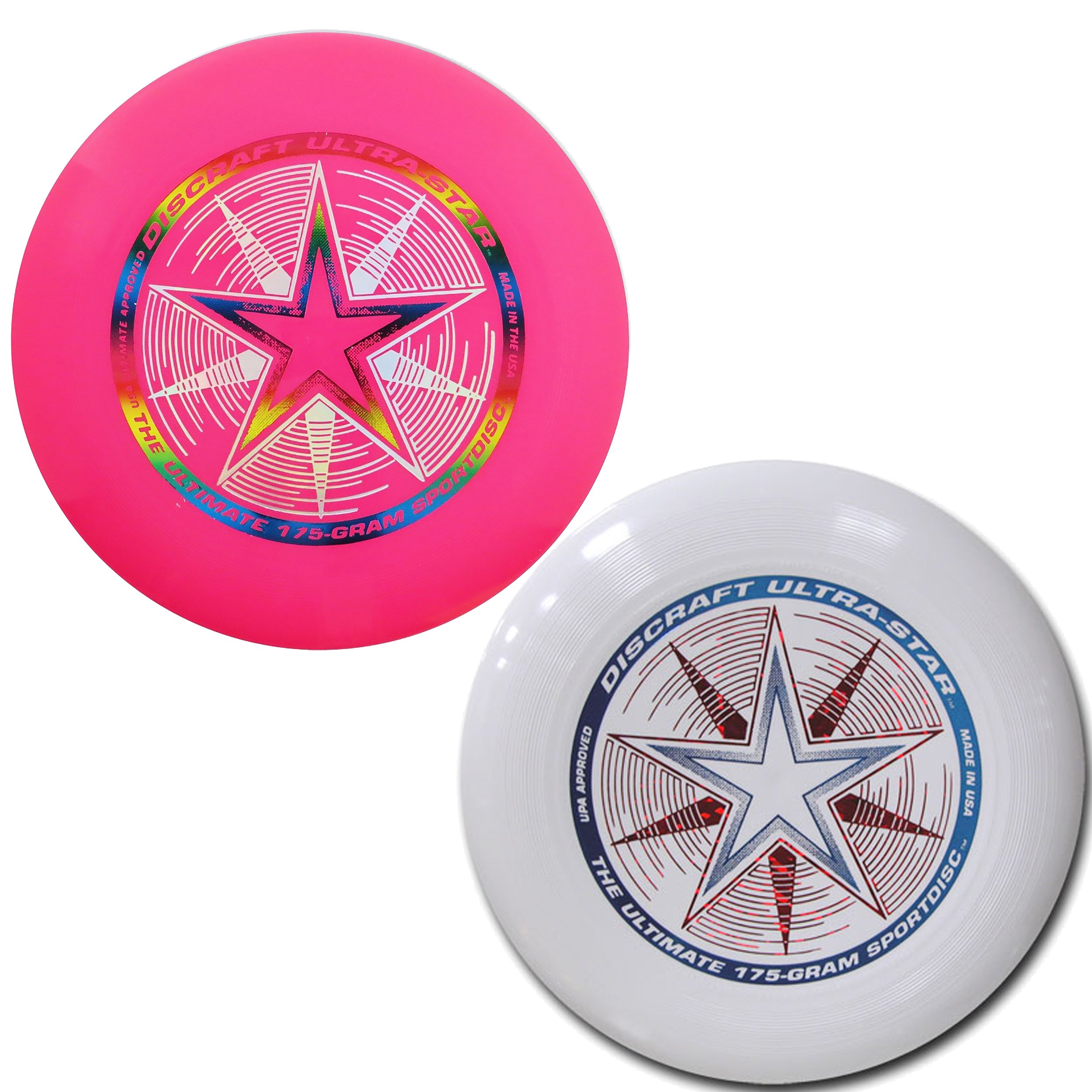 Discraft 175 Gram Ultra Star Sport Disc - 2 Pack (White & Pink)