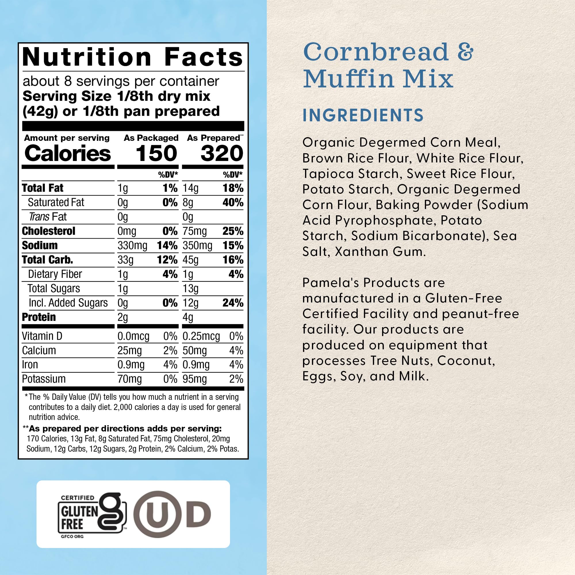 Pamela's Products Gluten Free Cornbread & Muffin Mix , 12 Ounce Bags (Pack of 6)