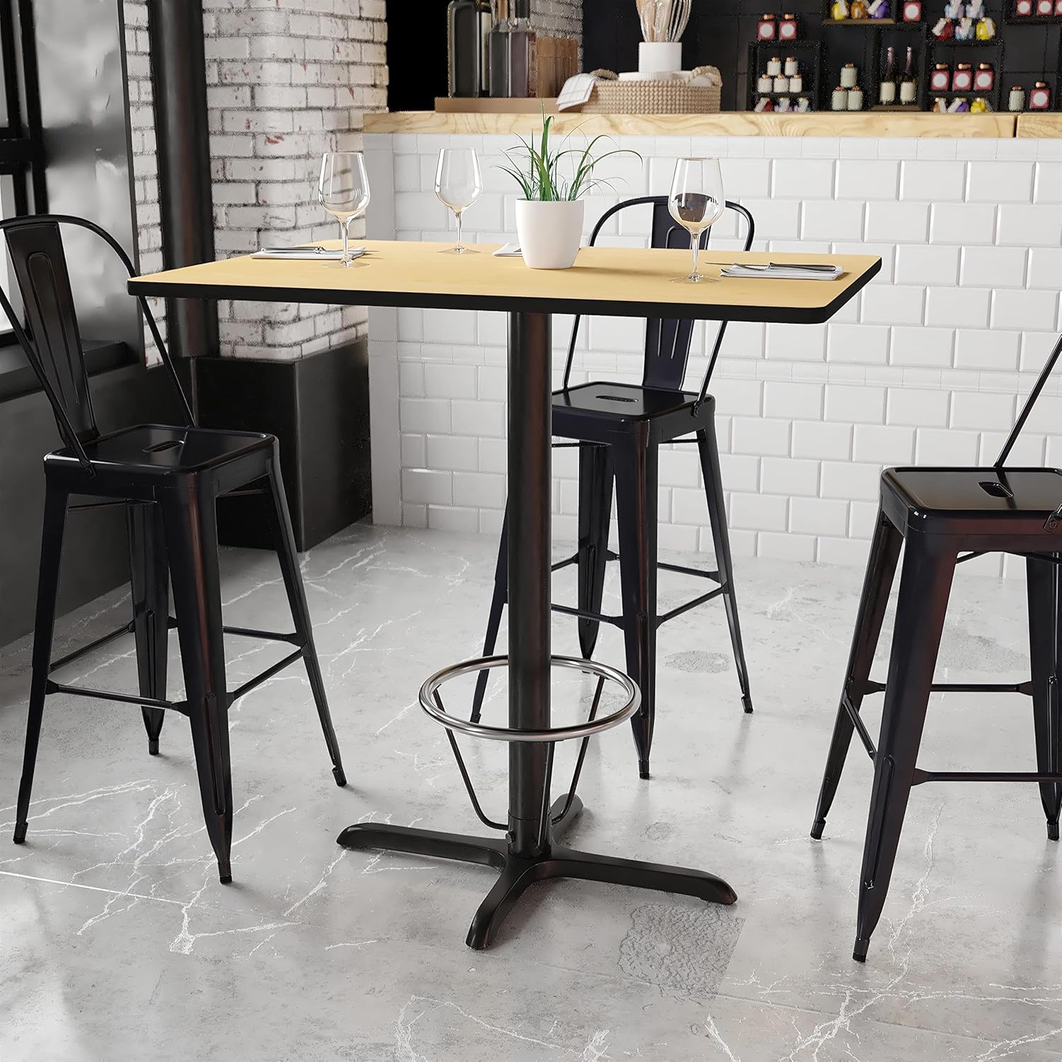 Flash Furniture 30x42 Natural Table-X-Base Chair