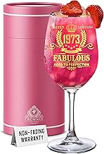 Kies®Gift 1973 Wine Glass Gifts 50th Birthday Decorations Men Women Gift Wine Gifts Happy Birthday Personalized Gifts 50th Birthday Decorations Women Vintage Decor Gift Ideas Wine Decanter Glasses