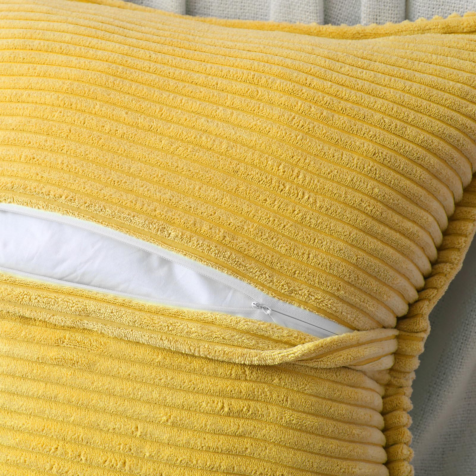 Set Di 2 Federe In Velluto Giallo Senape 40x40 Cm Per Cuscini Decorativi Da Soggiorno 95757115