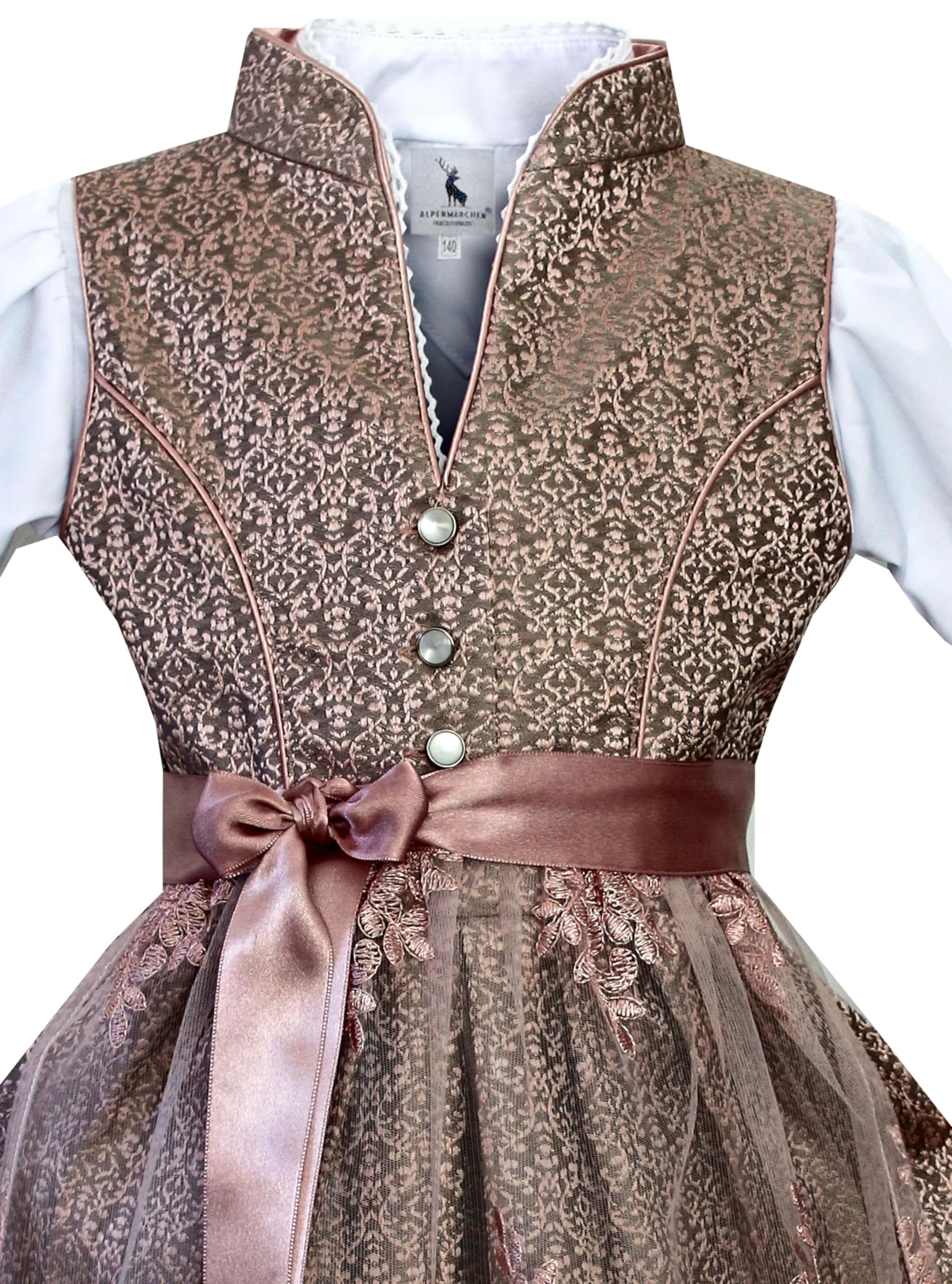Alpenmärchen Kinderdirndl aus exklusiver Kollektion inkl. Schürze und Bluse - ALM-K976