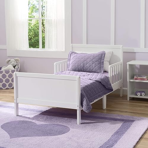 Miniatura 20 de Delta Children Cama infantil elegante, color gris Twinkle Galaxy de doble cara con núcleo de fibra reciclada para cuna y colchón para niños pequeños