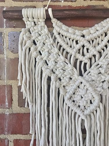 Miniatura 7 de Macrame Wall Hanging Art Woven Boho Home Décor, Geometric Beautiful Wall Art for Apartment, Dorm Room Decoration, 23" W x 23" L