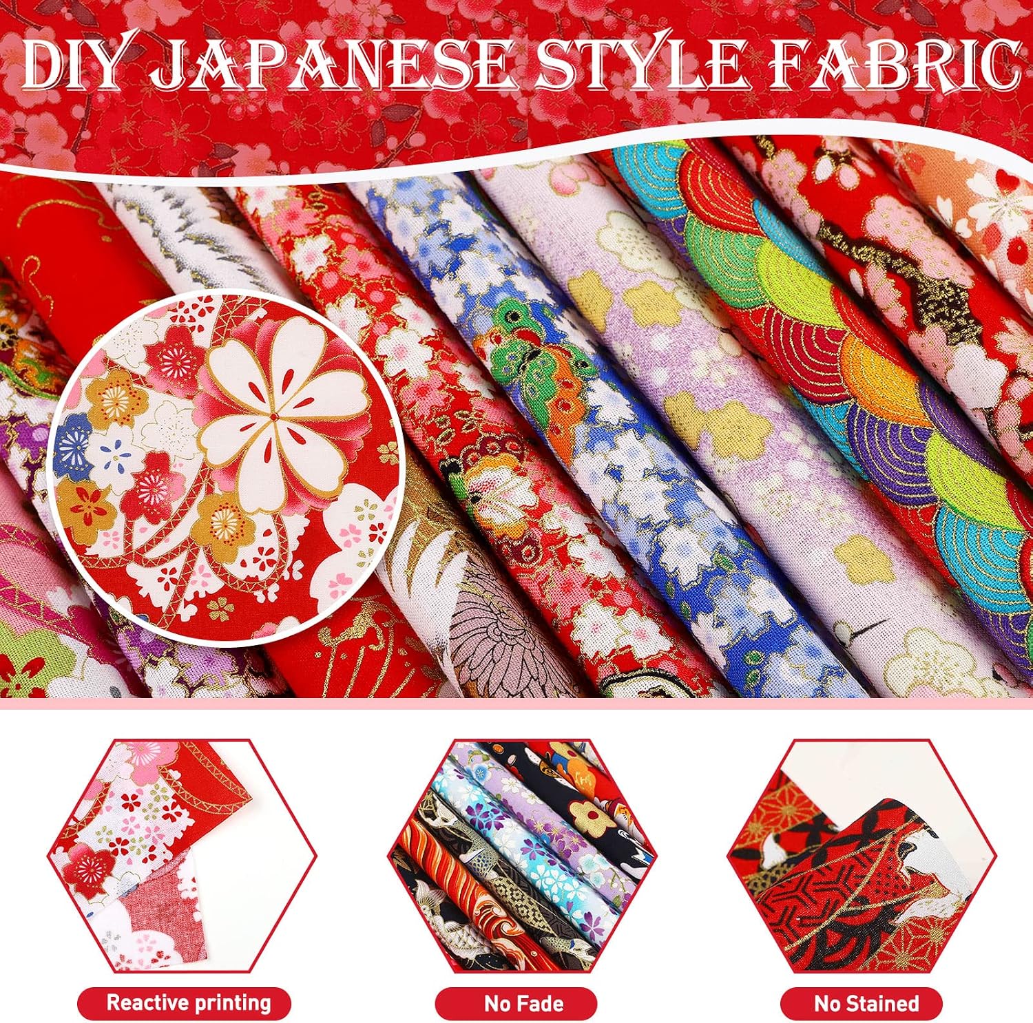 Tudomro 30 Pcs 8" x 10" Japanese Fabric Bundle Cotton Quilting, Fresh Style image 5