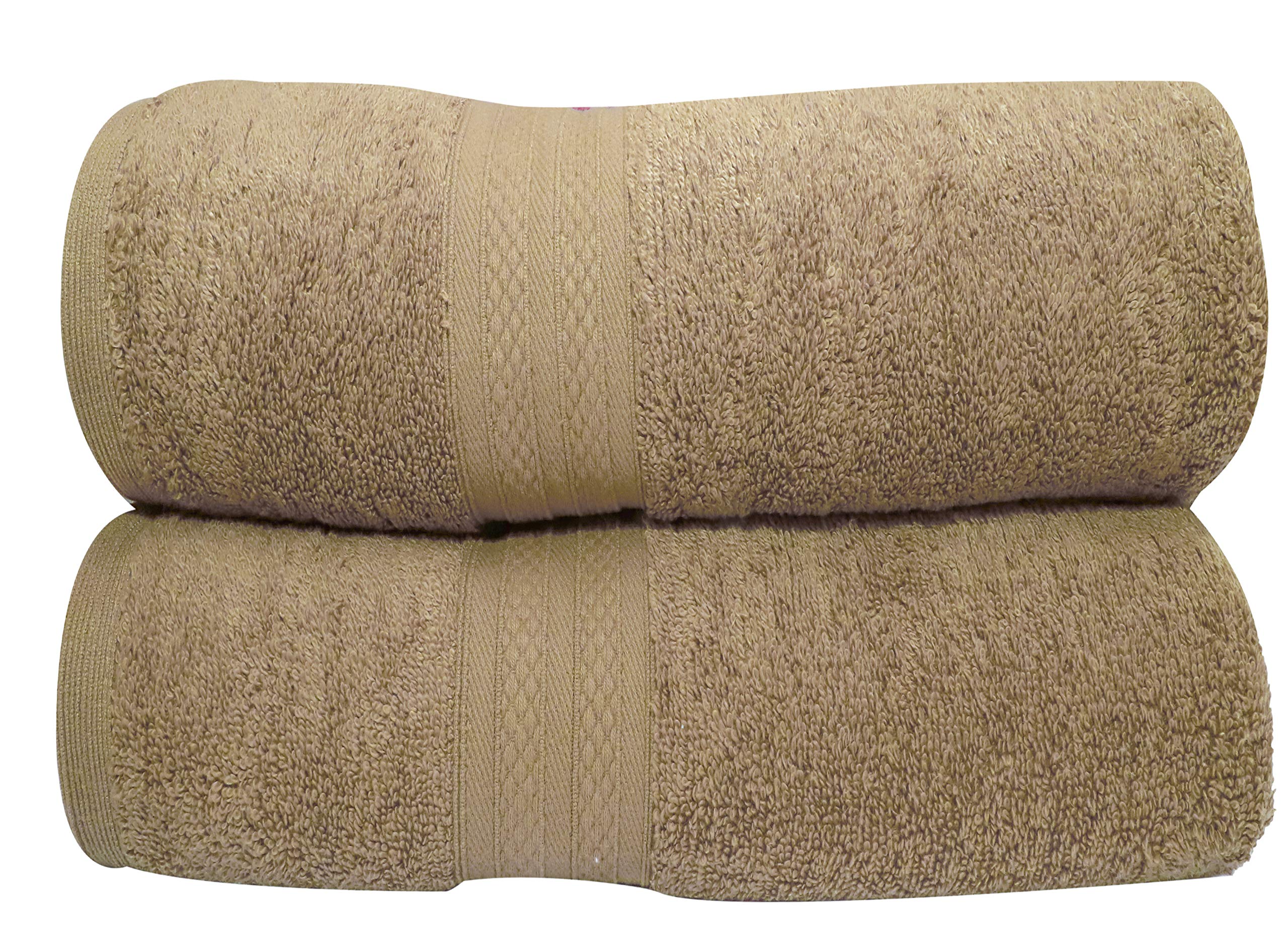 Bliss CasaRC Bath Towel 73 x 147 CM Premium 550 GSM Quality Ring Spun Cotton Luxury Towels Set Highly Absorbent, Quick Dry and Soft Feel Bathroom Towels (Camel, 2PC)