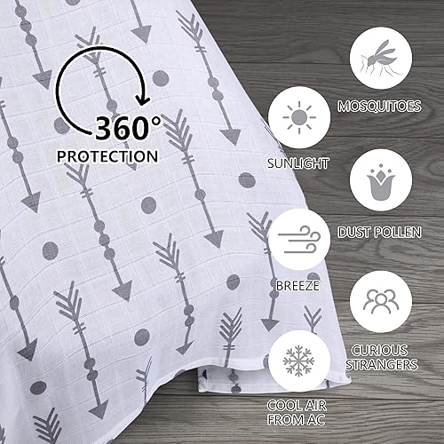 Miniatura 2 de Rquite Fundas de asiento de automóvil para bebés, funda de asiento de automóvil 100% muselina para niños y niñas, toldo ligero para asiento de