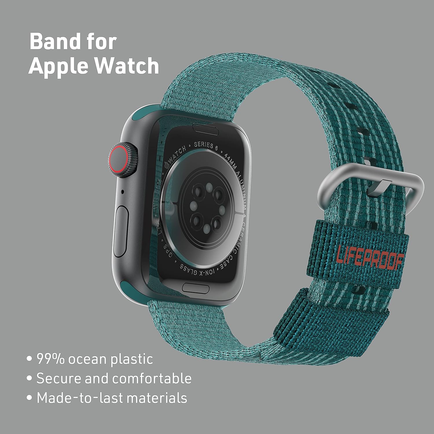 LifeProof Eco Friendly Band for Apple Watch 42mm/44mm/45mm - Under the Sea (Green) - Image 6