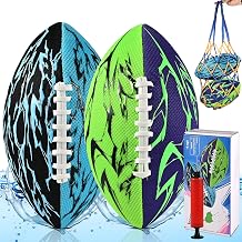 Pool Football & Water Football 2 Pack | 10.6in Oversized Beach Toys with Enhanced 3-Layer Grip | for Swimming Pool, Beach Games & Family Fun | Includes Pump, Net Bag & Gift Box Kids Ages 8-12