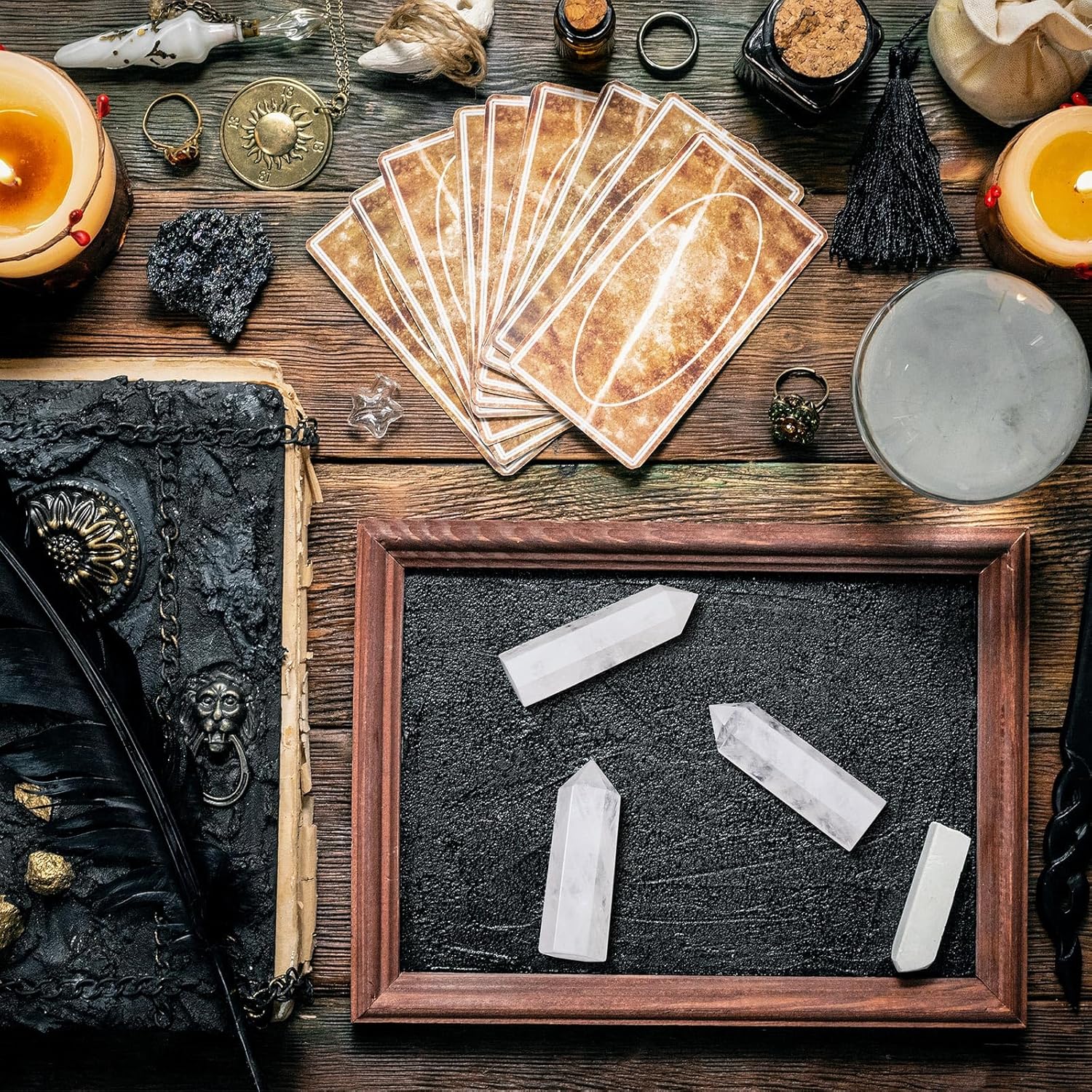 Junkin 9 Sets Healing Crystal Wand, Amethyst Rose Quartz Clear Quartz Tiger Eye Obsidian Fluorite Labradorite Lapis Lazuli for Meditation Crystal Therapy Reiki Supplies (White,2-2.4 Inch) - Image 5