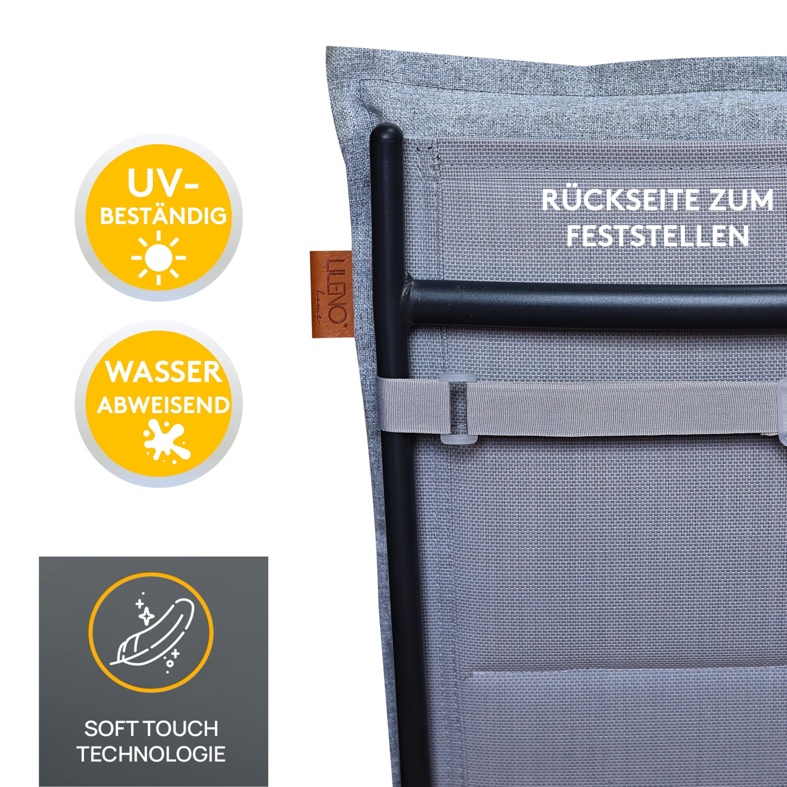 LILENO HOME Gartenstuhl Auflagen [2er Set - Niedriglehner] in Blau - Bequeme Liegen als Sitzauflagen für Gartenmöbel - Stuhlkissen für Gartenstühle und Klappstühle BAR
