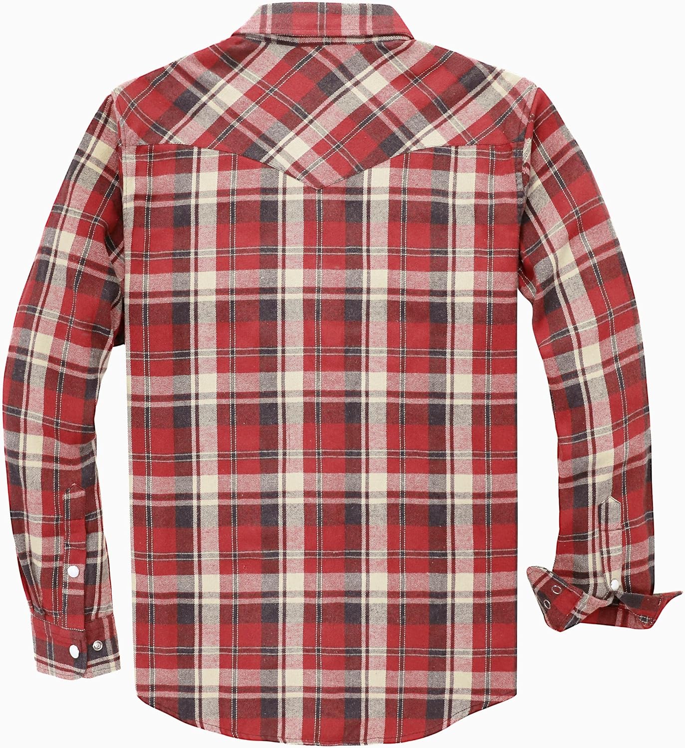 Dubinik® 6 oz Flannel Shirt for Men Western Cowboy Pearl Snap Long Sleeve Work Casual Buttons Vintage Plaid Shirts - Image 2