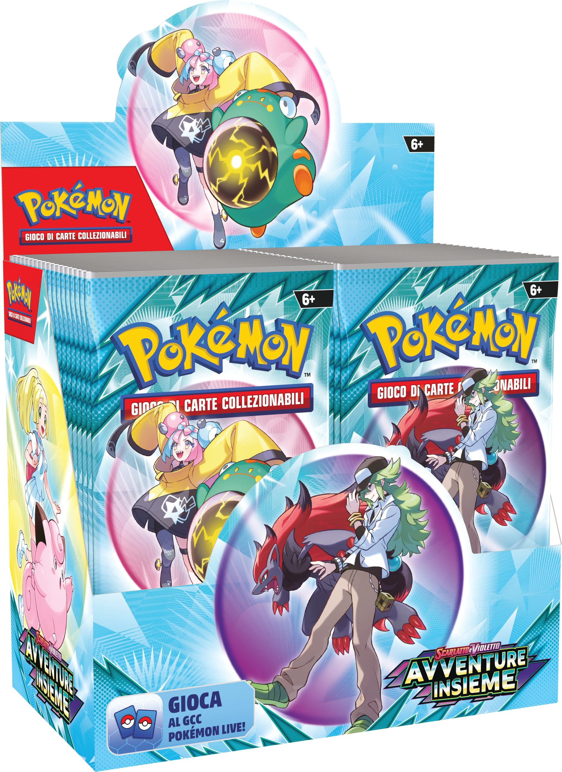 Pokémon GCC: Espositore di buste dell’espansione Scarlatto e Violetto - Avventure Insieme, contiene 36 buste di espansione, edizione in italiano.