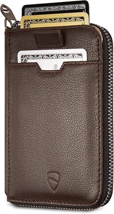 Vaultskin NOTTING HILL RFID Slim Leren Rits Portemonnee en Kaartenhouder voor Heren – Premium Bifold Kaartenhouder met Snelle Toegang Strap (Alpengroen
