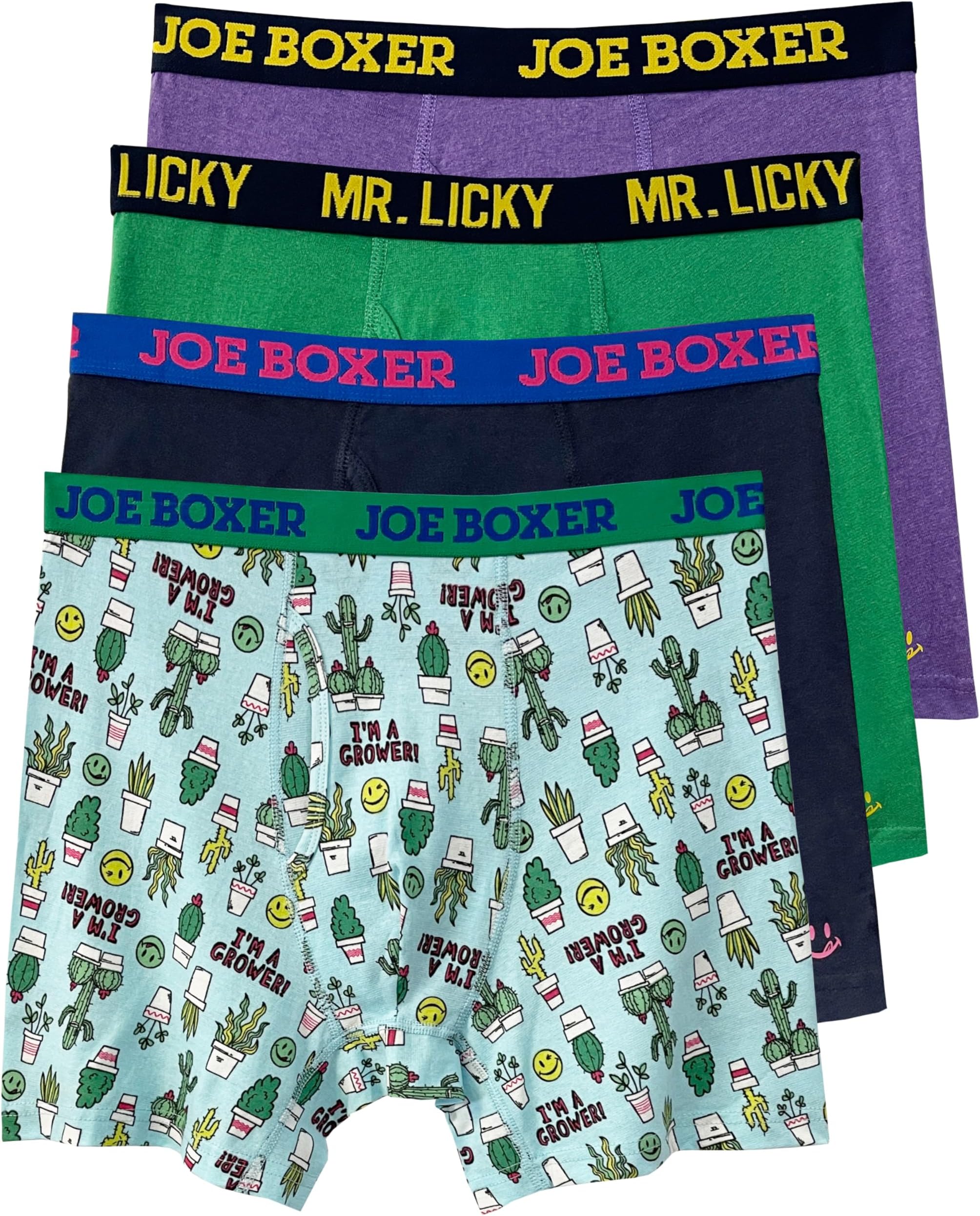 JOE BOXER Mens Boxer Briefs 4-Pack – Solid Breathable and Tag Free Cotton Stretch Boxer Briefs for Men Pack of 4