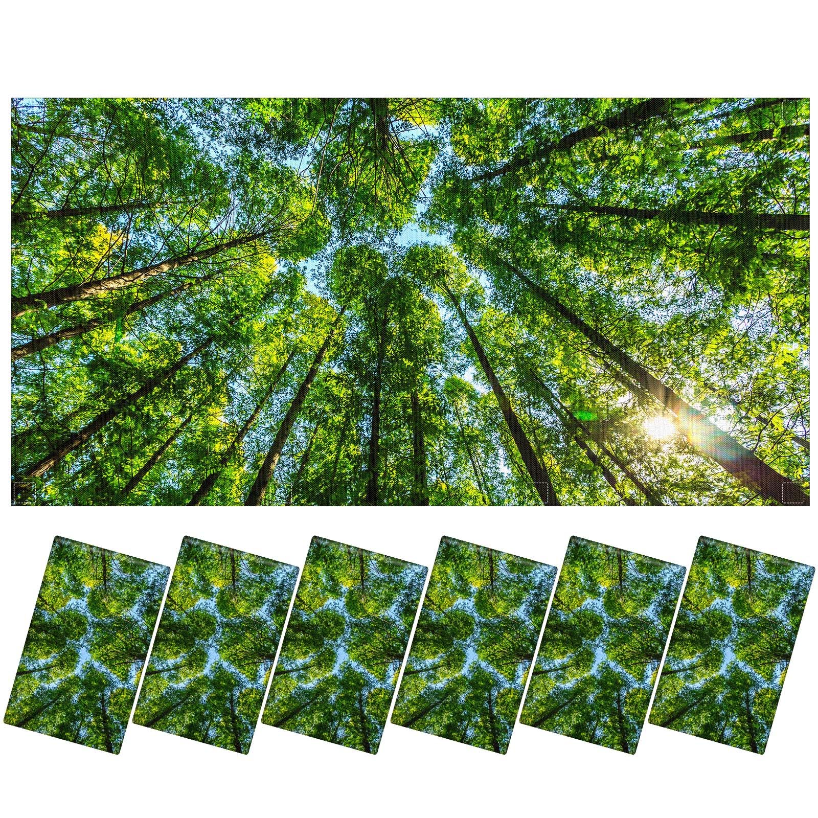 6 Pcs Fluorescent Light Covers Ceiling Lights, 48 Magnets,Forest