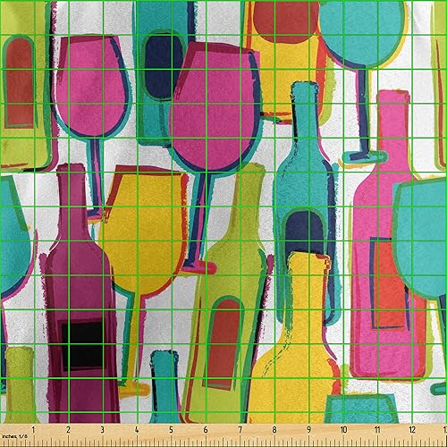 Miniatura 433 de Ambesonne The Yard - Tela de hibisco de flores tropicales en tonos de la vida real, tela decorativa para tapicería, cestas de almacenamiento